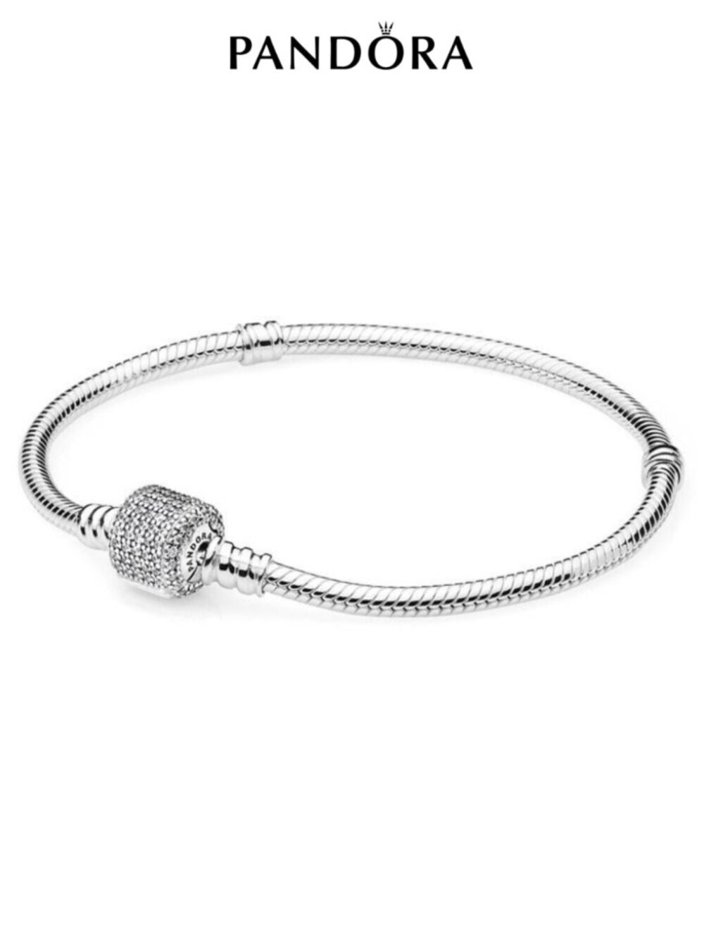 NEW Authentic Pandora S925 Pave CZ Signature Clasp Bracelet - 590723CZ